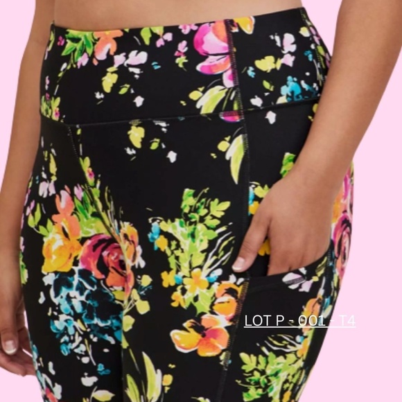 Torrid Capri Side Pocket Active Legging – Black and Floral – Size 4 (NWT) - Picture 2 of 3